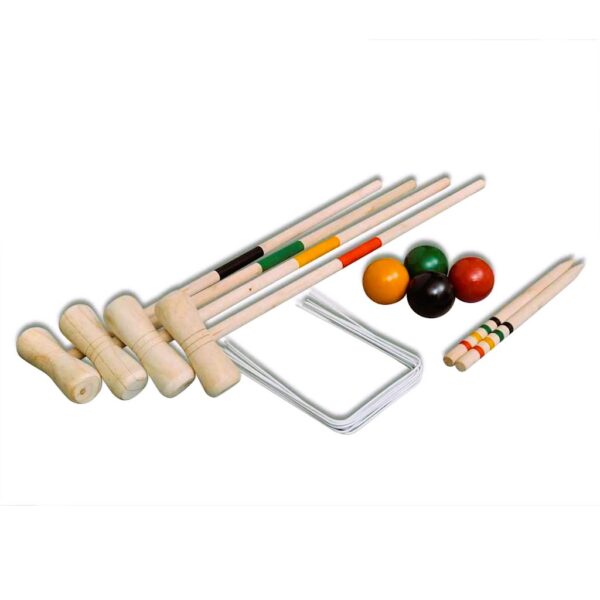 Wooden Croquet Set for 4 Players – Outdoor Family Game, Classic Lawn Game Set